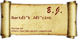 Barták Jácint névjegykártya